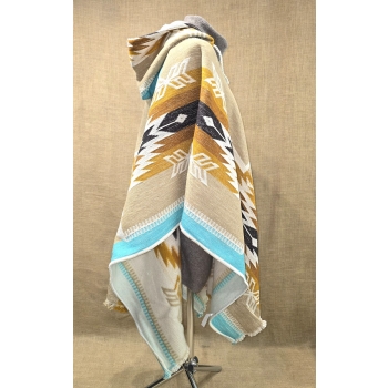 Poncho ekwadorskie - długie ze 100% wełny owczej .